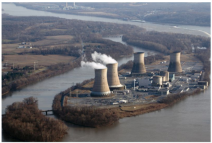 Emplazamiento de la Central de Three Mile Island en una isla en el río Susquehanna cerca de Harrisburg, estado de Pensilvania (EE.UU.)