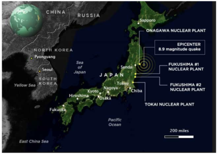 Ubicación geográfica de la planta Fukushima Daiichi