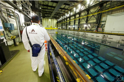 Piscina de combustible gastado Planta Nuclear La Hague, Francia. (Fuente: Reuters)